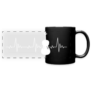 Cello heartbeat frequency pulse ECG - Full Colour Panoramic Mug - black - Front
