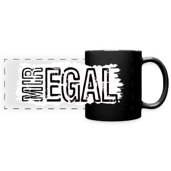 MIR EGAL - Panorama-Tasse farbig - Schwarz - Vorne