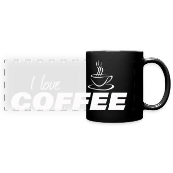 i love coffee - Full Colour Panoramic Mug - black - Front