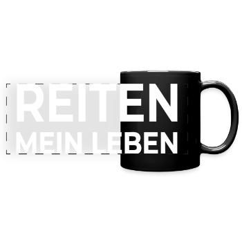 Chevaucher - Mug panoramique uni - noir - Devant