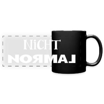Nicht normal - Panorama-Tasse farbig - Schwarz - Vorne