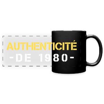 Annee 1980 cadeau anniversaire - Mug panoramique uni - noir - Devant
