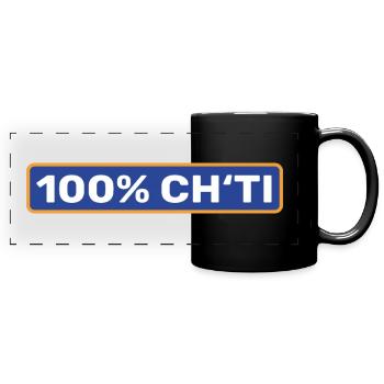 100% Ch'ti - Nord pas de calais - Mug panoramique uni - noir - Devant