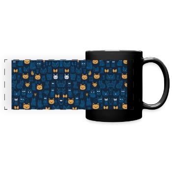 Modèle de chat - Mug panoramique uni - noir - Devant