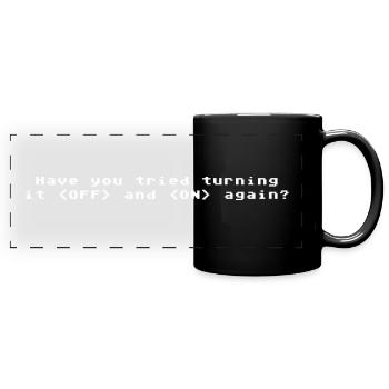 Turn off the computer and turn it on again PC Helpdesk - Full Colour Panoramic Mug - black - Front