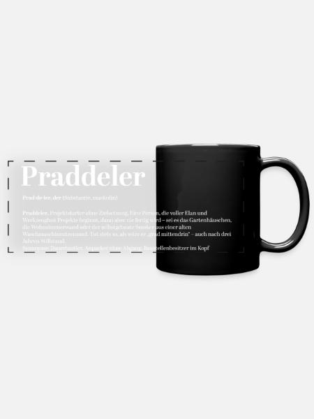 Praddeler Bastler Heimwerker Definition - Panorama-Tasse farbig - Schwarz