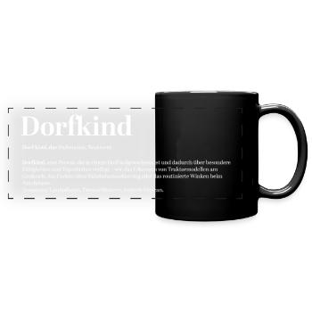 Dorfkind Dorf Landleben Landei Definition - Panorama-Tasse farbig - Schwarz - Vorne