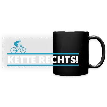 Kette Rechts weiß - Panorama-Tasse farbig - Schwarz - Vorne