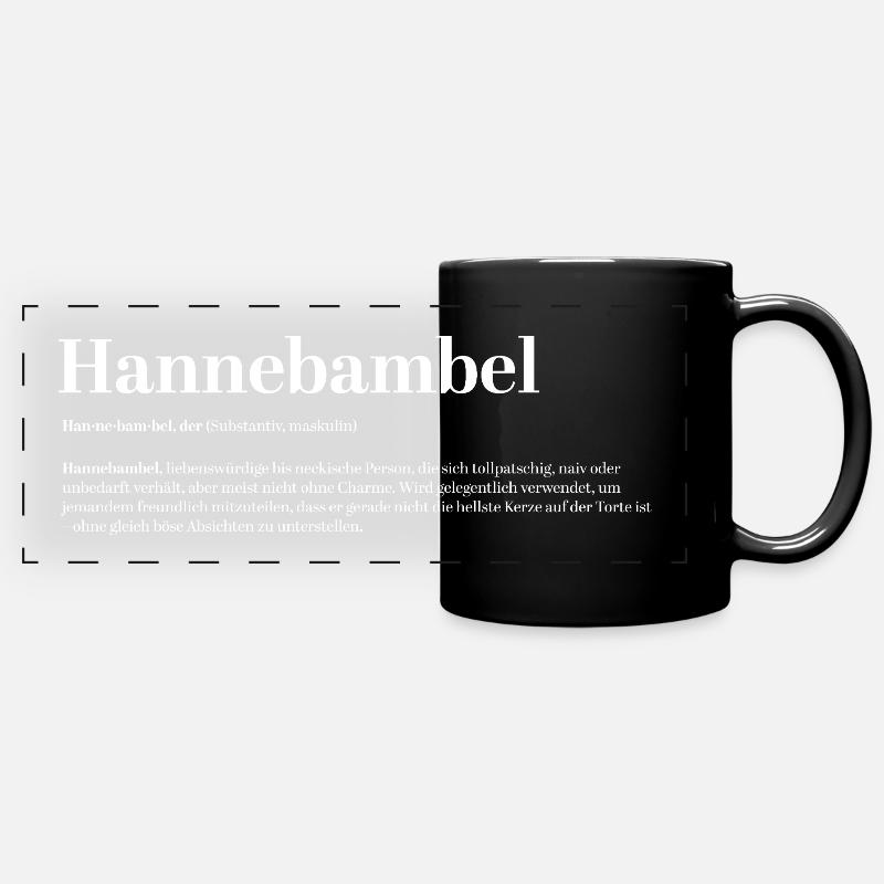 Hannebambel Pet Name Clumsy Fun - Full Colour Panoramic Mug - black