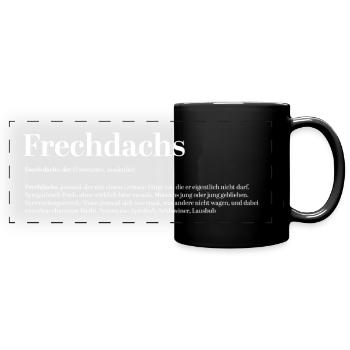 Frechdachs Definition Pet name naughty loose - Full Colour Panoramic Mug - black - Front