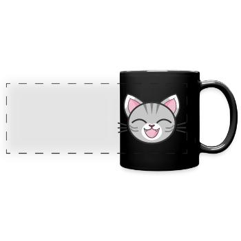 Laughing cat - Full Colour Panoramic Mug - black - Front