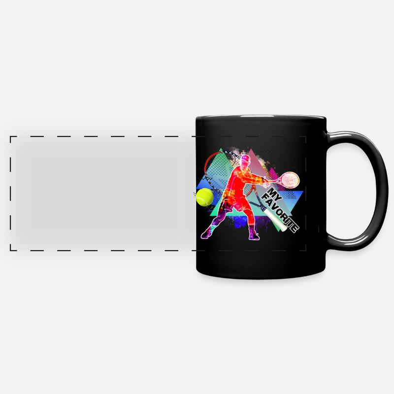 tennis - Full Colour Panoramic Mug - black