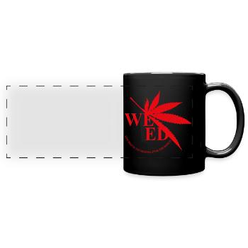 Ne soyez pas nerveux fumer de l’herbe Restez haut - Mug panoramique uni - noir - Devant