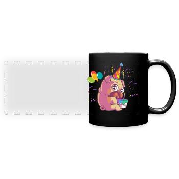 Chemise de chien cadeau d'anniversaire animal préféré - Mug panoramique uni - noir - Devant