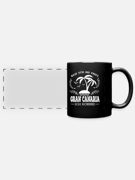 Urlaub – Shirt Insel Gran Canaria Geschenk - Panorama-Tasse farbig - Schwarz