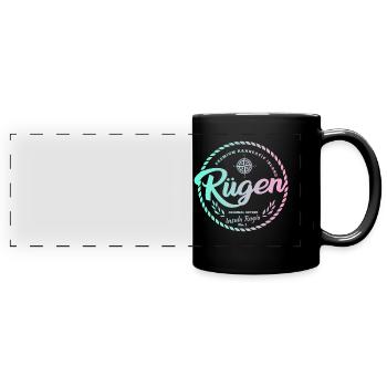 Urlaub – Shirt Strandurlaub Rügen Geschenk - Panorama-Tasse farbig - Schwarz - Vorne