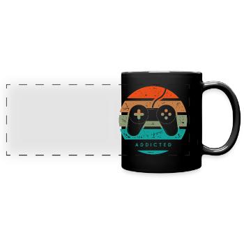 jeux video addicted - Mug panoramique uni - noir - Devant