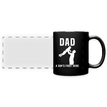 Father and son - Full Colour Panoramic Mug - black - Front