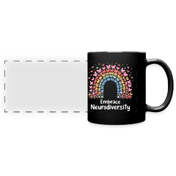 Embrace Neurodiversity - Full Colour Panoramic Mug - black - Front