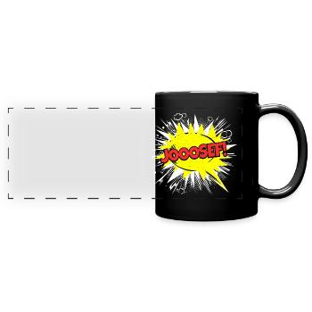 Josef Name Lustige Sprechblase Jooosef! - Panorama-Tasse farbig - Schwarz - Vorne