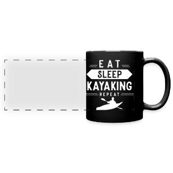 Kayak Kayaking Kajakfahrer Kajakfahren Kajak - Mug panoramique uni - noir - Devant
