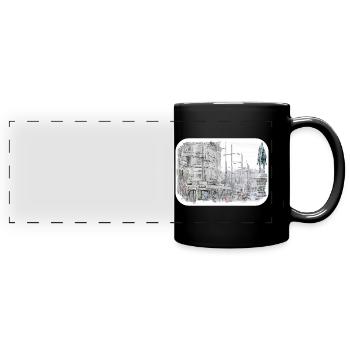 Vienna Austria Watercolor Sketch Painting - Full Colour Panoramic Mug - black - Front