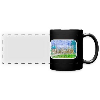 Uk Wahrzeichen Aquarell Skizze Gemälde Illustratio - Panorama-Tasse farbig - Schwarz - Vorne