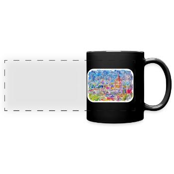 San Miguel De Allende Mexico Watercolor Sketch Dra - Full Colour Panoramic Mug - black - Front