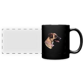 Treeing Tennessee Brindle Hund Aquarell Illustrat - Panorama-Tasse farbig - Schwarz - Vorne