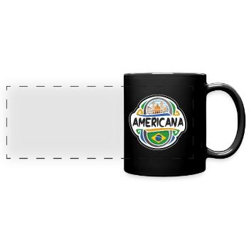 Americana Brasilien Flagge Abzeichen Reise Souvenir Briefmarke - Panorama-Tasse farbig - Schwarz - Vorne