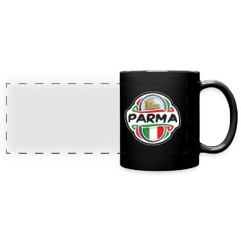 Parma Italien Flagge Abzeichen Reise Souvenir Stempel - Panorama-Tasse farbig - Schwarz - Vorne