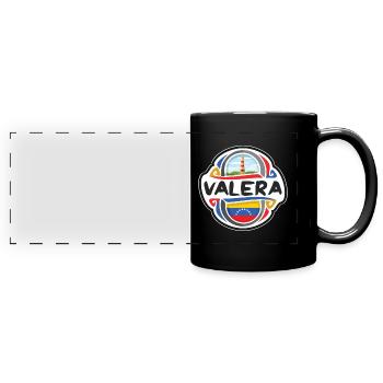 Valera Venezuela Drapeau Badge Souvenir de Voyage Timbre - Mug panoramique uni - noir - Devant