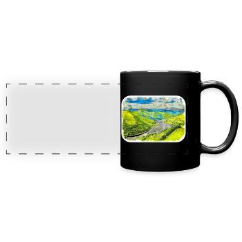 England UK Aquarell Skizze Malerei Illustration - Panorama-Tasse farbig - Schwarz - Vorne