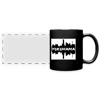 Yokohama Japan Skyline Silhouette Reisesouvenir - Panorama-Tasse farbig - Schwarz - Vorne
