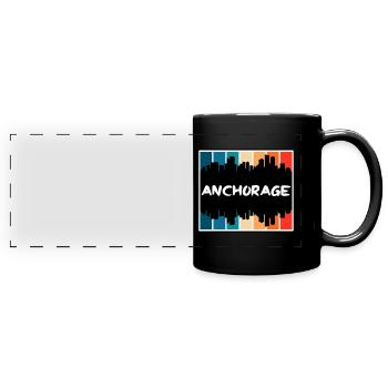 Anchorage Alaska Usa Skyline Silhouette Travel Sou - Panorama-Tasse farbig - Schwarz - Vorne