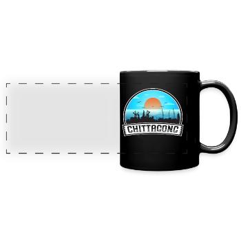 Chittagong Bangladesh Skyline Vintage Sunset Trave - Full Colour Panoramic Mug - black - Front