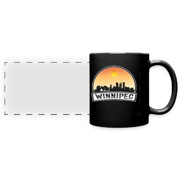 Winnipeg Kanada Skyline Vintage Sonnenuntergang Reisen Souv - Panorama-Tasse farbig - Schwarz - Vorne