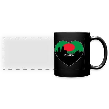 Dhaka Bangladesch Flagge Skyline Reise Souvenir - Panorama-Tasse farbig - Schwarz - Vorne