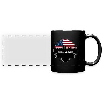Albuquerque Nouveau-Mexique États-Unis Flag Skyline Silhouette - Mug panoramique uni - noir - Devant