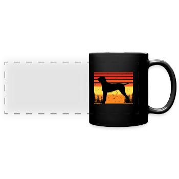 Ariege Pointer Hund Lover Silhouette Vintage Sonnenuntergang - Panorama-Tasse farbig - Schwarz - Vorne