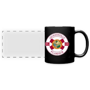 Jacksonville Florida Flagge USA Souvenir Abzeichen - Panorama-Tasse farbig - Schwarz - Vorne