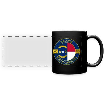 Raleigh North Carolina Flagge USA Souvenir Abzeichen - Panorama-Tasse farbig - Schwarz - Vorne