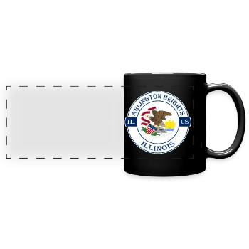 Arlington Heights Illinois Flagge USA Souvenir - Panorama-Tasse farbig - Schwarz - Vorne