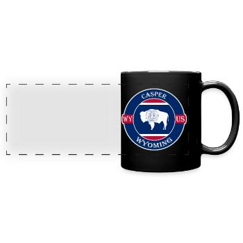 Casper Wyoming Flagge USA Reise Souvenir Abzeichen - Panorama-Tasse farbig - Schwarz - Vorne