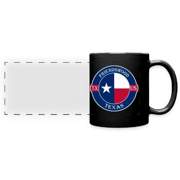 Friendswood Texas Flagge USA Reise Souvenir Abzeichen - Panorama-Tasse farbig - Schwarz - Vorne
