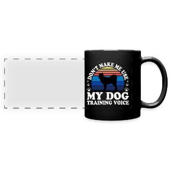 Canadian Eskimo Dog Love Silhouette Vintage Sunset - Mug panoramique uni - noir - Devant
