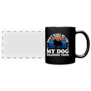 German Spitz Dog Lover Silhouette Vintage Sunset - Mug panoramique uni - noir - Devant