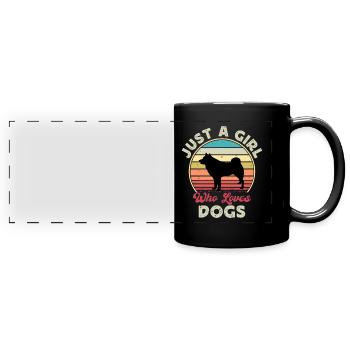 Finlandais Spitz Dog Lover Silhouette Vintage Sunset - Mug panoramique uni - noir - Devant