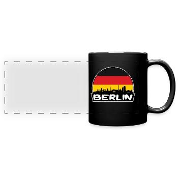 Berlin Deutschland Flagge Skyline Silhouette Reisen - Panorama-Tasse farbig - Schwarz - Vorne