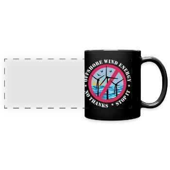 Offshore Windenergie Nein Danke - Panorama-Tasse farbig - Schwarz - Vorne